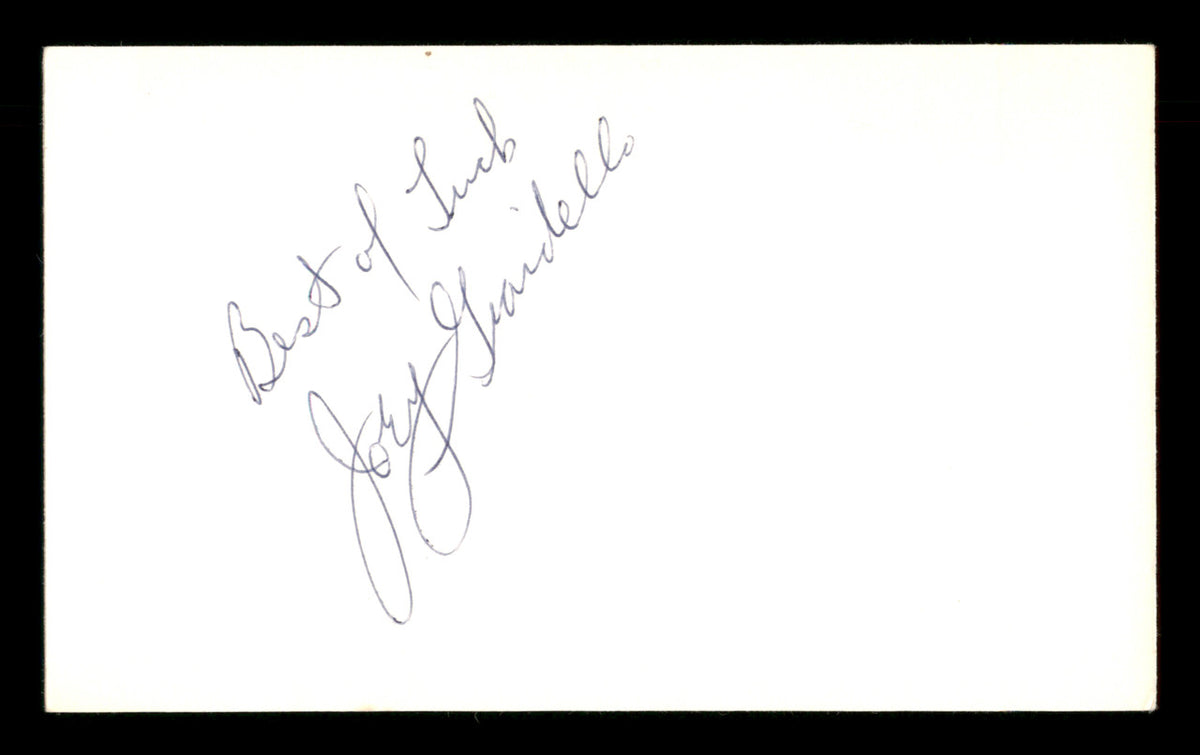 Joey Giardello Autographed 3x5 Index Card "Best of Luck" SKU #186897