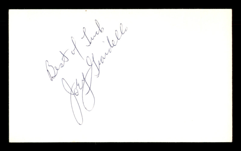 Joey Giardello Autographed 3x5 Index Card "Best of Luck" SKU #186897