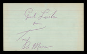 Tony DeMarco Autographed 3x5 Index Card "Good Luck" SKU #186916