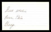 Aaron Davis Autographed 3x5 Index Card "Best Wishes" SKU #186918