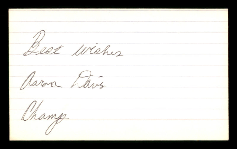 Aaron Davis Autographed 3x5 Index Card "Best Wishes" SKU #186918