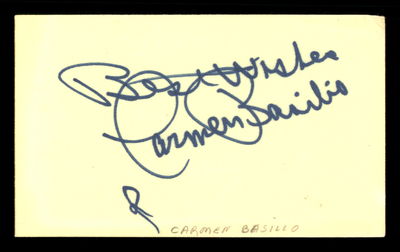 Carmen Basilio Autographed 3x5 Index Card "Best Wishes" SKU #186948
