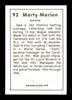Marty Marion Autographed 1978 Grand Slam Card #92 St. Louis Cardinals SKU #171754