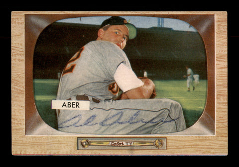 Al Aber Autographed 1955 Bowman Card #24 Detroit Tigers SKU #187889