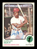 Carlos May Autographed 1973 Topps Card #105 Chicago White Sox SKU #188027