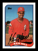 Ken Hill Autographed 1989 Topps Traded Rookie Card #50T St. Louis Cardinals SKU #188134