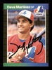 Dave Martinez Autographed 1989 Donruss Card #102 Montreal Expos SKU #188324