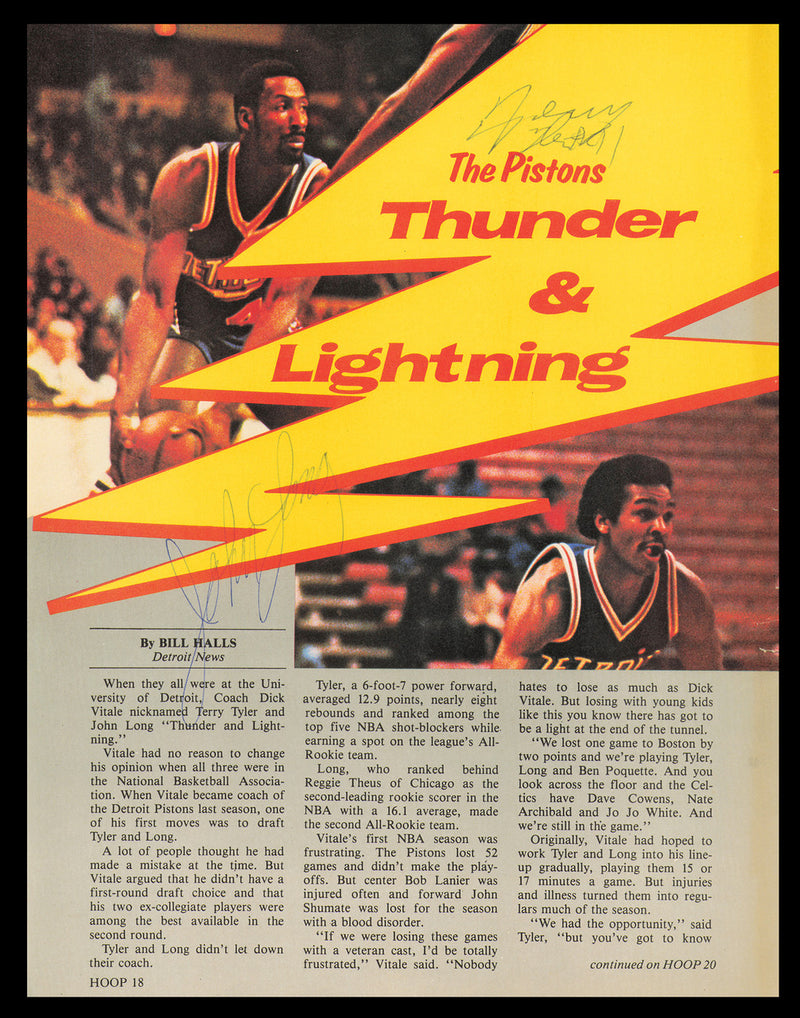 Terry Tyler & John Long Autographed 8x11 Magazine Photo Detroit Pistons SKU #237991
