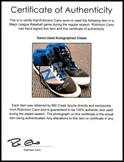 Robinson Cano Autographed Pair of Game Used Black & Teal New Balance Revlite Cleats Seattle Mariners PSA/DNA #7A96543 & 7A96544