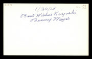 Benny Meyer Autographed 3x5 Index Card Brooklyn Dodgers "Best Wishes Kiyoshi" SKU #174057