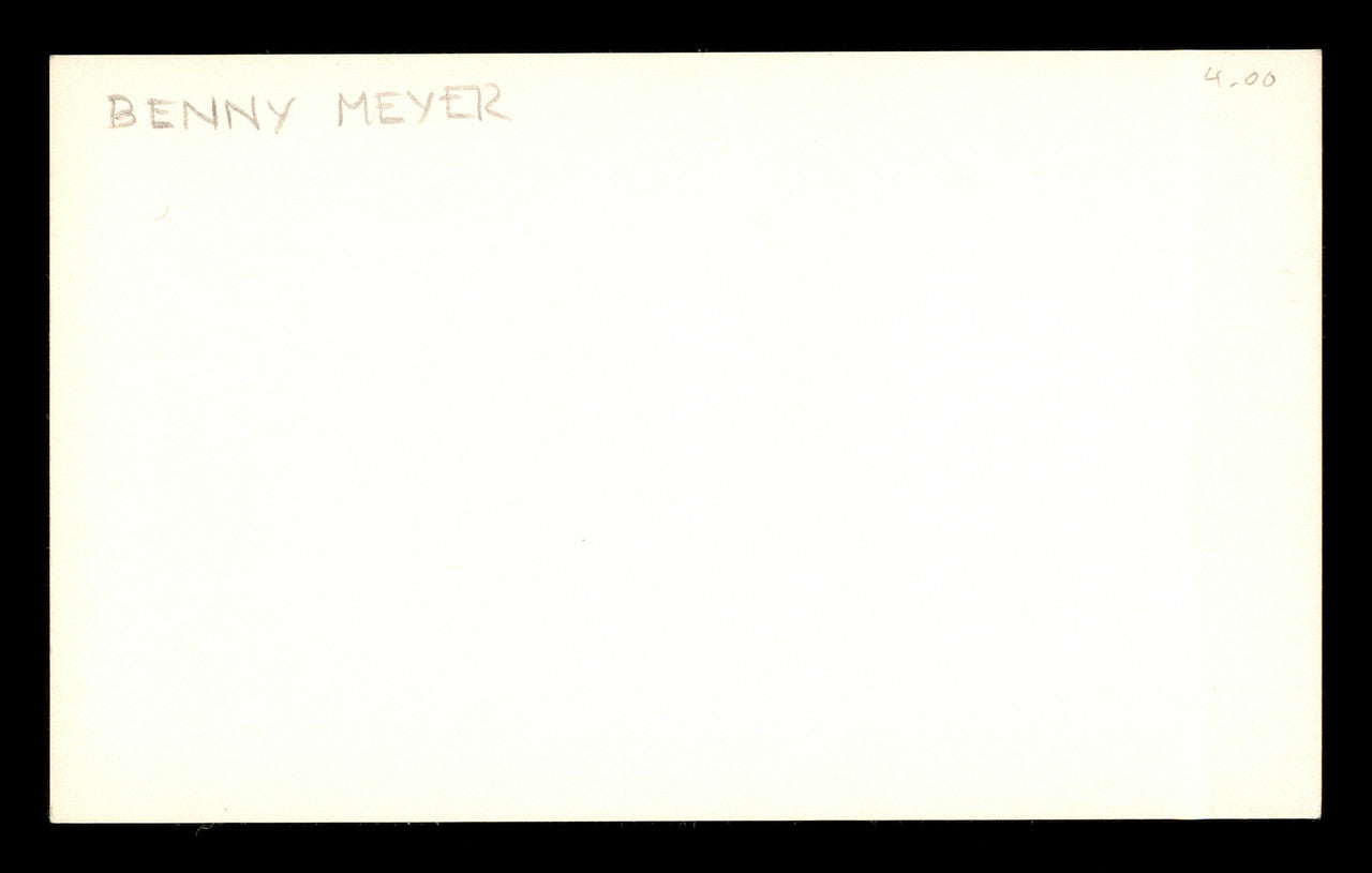 Benny Meyer Autographed 3x5 Index Card Brooklyn Dodgers "Best Wishes Kiyoshi" SKU #174057