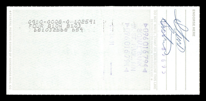 Max McGee Autographed 2.75x6 Check Green Bay Packers SKU #174013