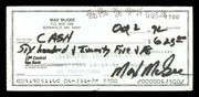 Max McGee Autographed 2.75x6 Check Green Bay Packers SKU #174017