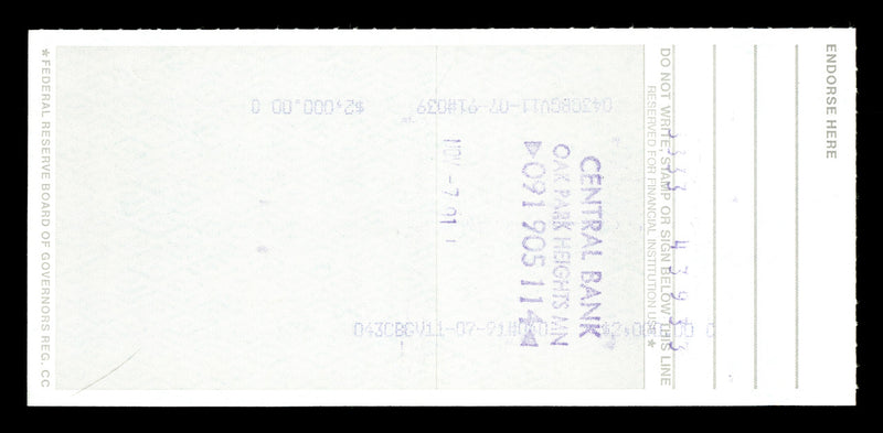 Max McGee Autographed 2.75x6 Check Green Bay Packers SKU #174021