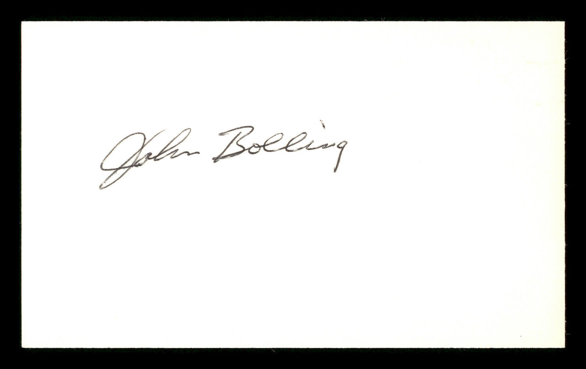 John Bolling Autographed 3x5 Index Card Philadelphia Phillies SKU #174091
