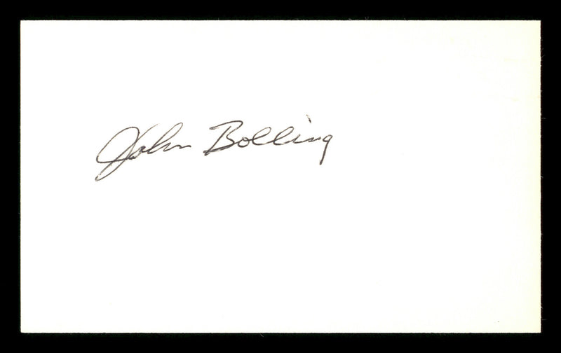 John Bolling Autographed 3x5 Index Card Philadelphia Phillies SKU #174091