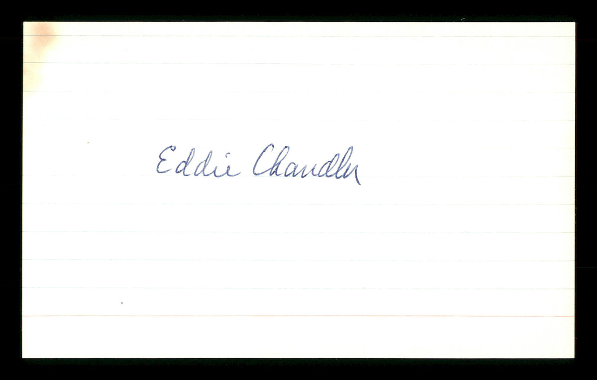 Eddie Chandler Autographed 3x5 Index Card Brooklyn Dodgers SKU #174106