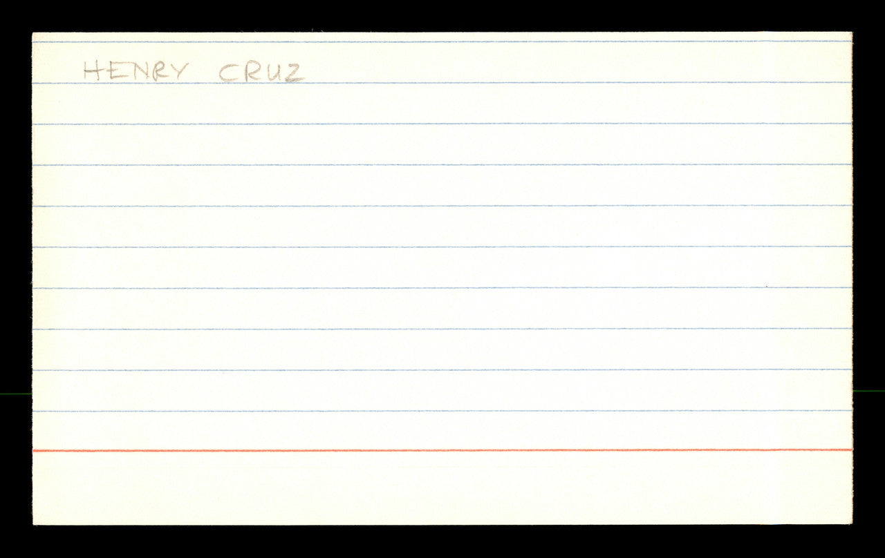 Henry Cruz Autographed 3x5 Index Card Los Angeles Dodgers SKU #174116