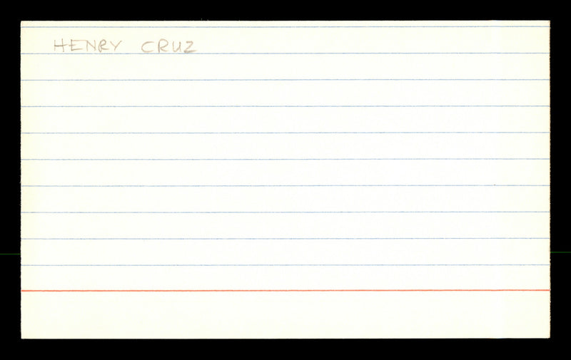 Henry Cruz Autographed 3x5 Index Card Los Angeles Dodgers SKU #174116