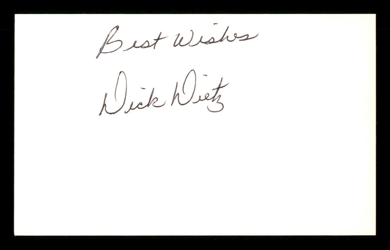 Dick Dietz Autographed 3x5 Index Card San Francisco Giants "Best Wishes " SKU #174127