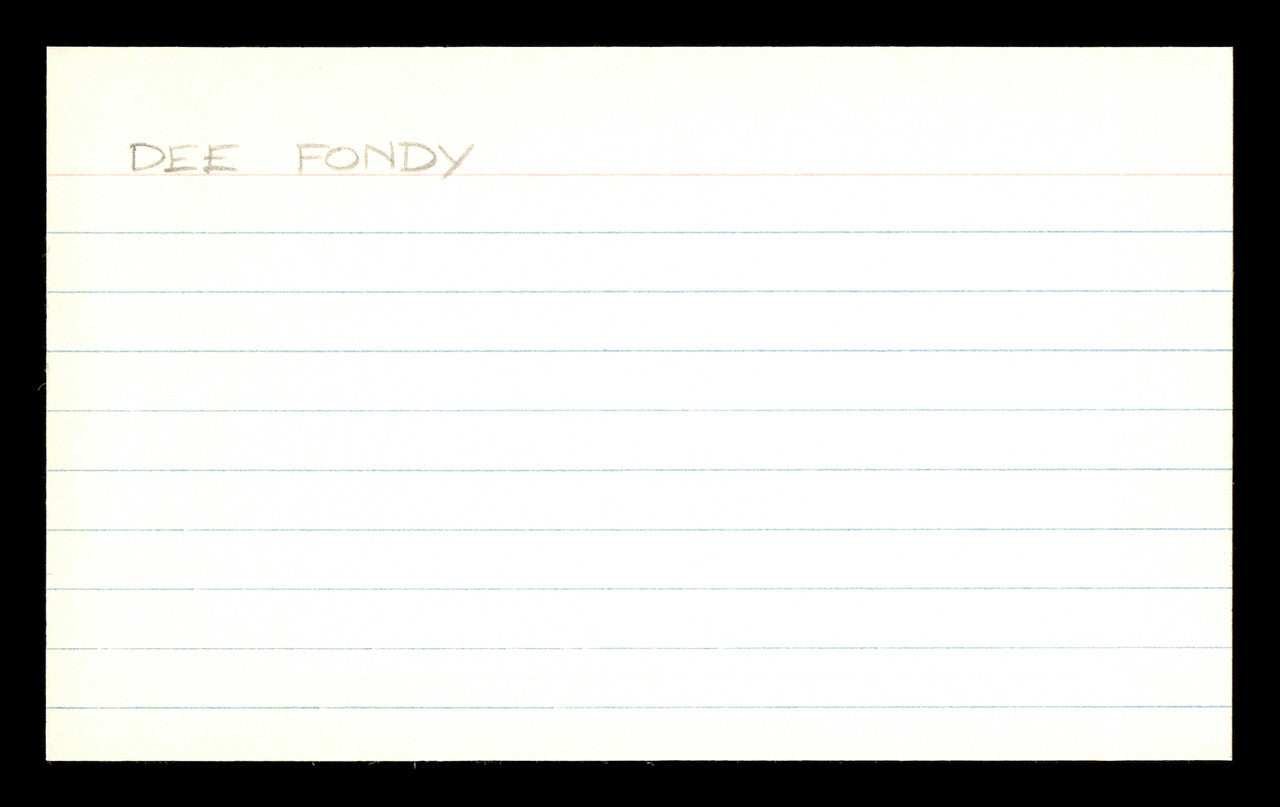Dee Fondy Autographed 3x5 Index Card Chicago Cubs SKU #174145