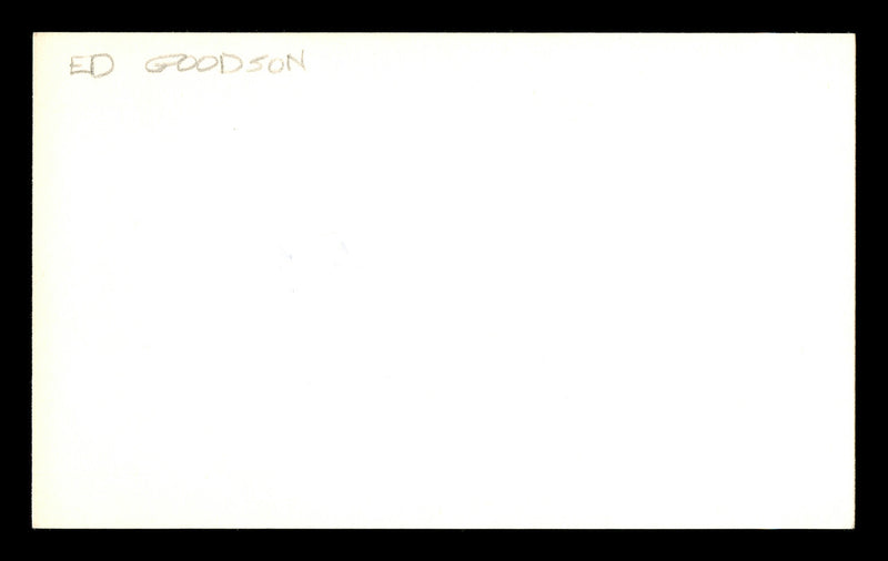 Ed Goodson Autographed 3x5 Index Card San Francisco Giants, Los Angeles Dodgers "Best of Luck" SKU #174150