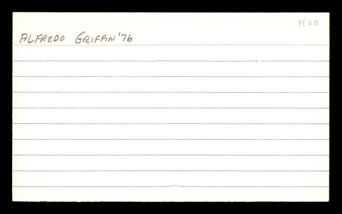 Alfredo Griffin Autographed 3x5 Index Card Toronto Blue Jays, Los Angeles Dodgers SKU #174151