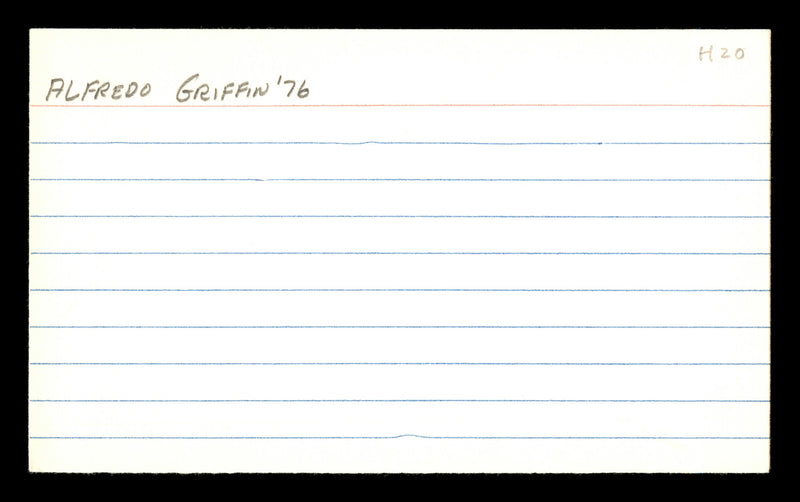 Alfredo Griffin Autographed 3x5 Index Card Toronto Blue Jays, Los Angeles Dodgers SKU #174151