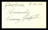 Tommy Griffith Autographed 3x5 Index Card Brooklyn Dodgers "Good Luck" SKU #174152