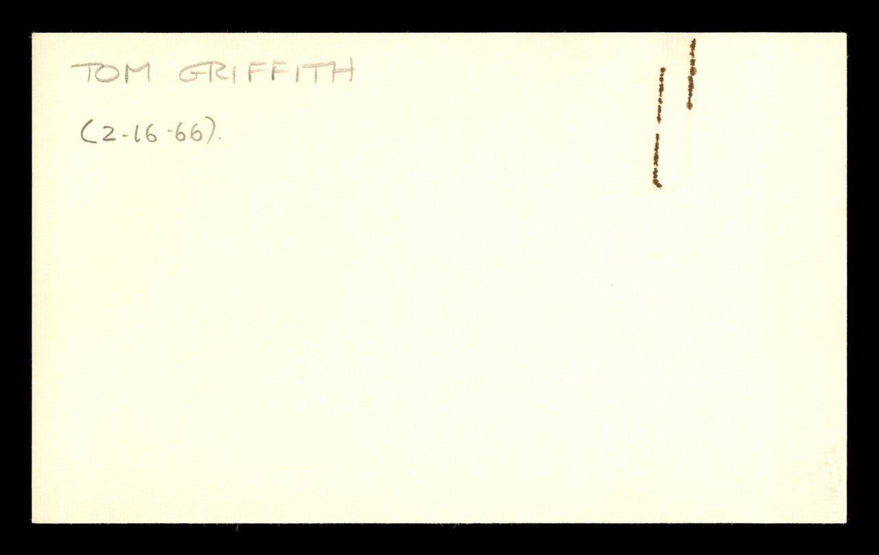 Tommy Griffith Autographed 3x5 Index Card Brooklyn Dodgers "Good Luck" SKU #174152