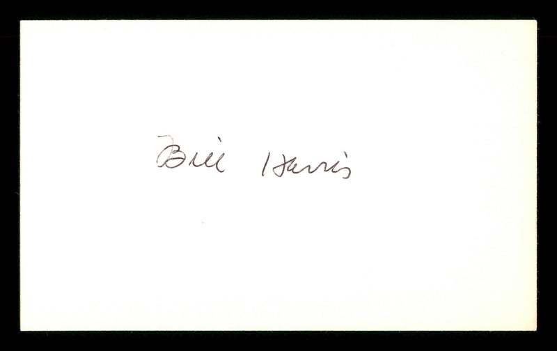 Bill Harris Autographed 3x5 Index Card Los Angeles Dodgers SKU #174156