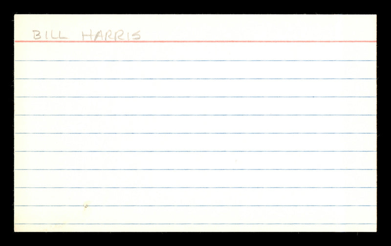 Bill Harris Autographed 3x5 Index Card Los Angeles Dodgers SKU #174156
