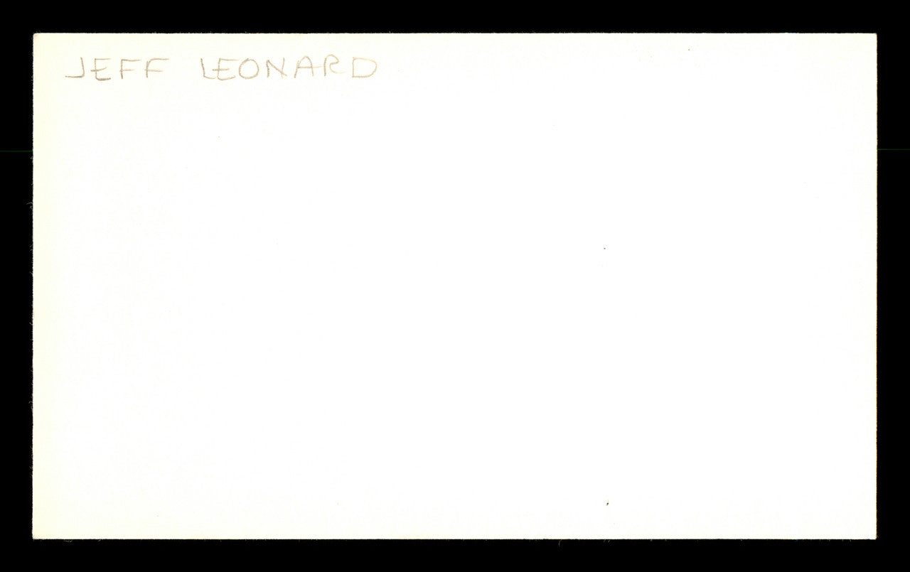 Jeffrey Jeff Leonard Autographed 3x5 Index Card San Francisco Giants SKU #174179