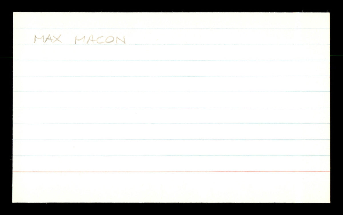 Max Macon Autographed 3x5 Index Card Brooklyn Dodgers SKU #174184