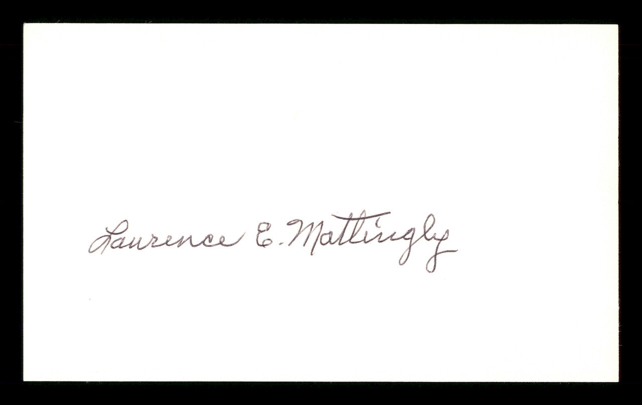 Earl Mattingly Autographed 3x5 Index Card Brooklyn Robins SKU #174189