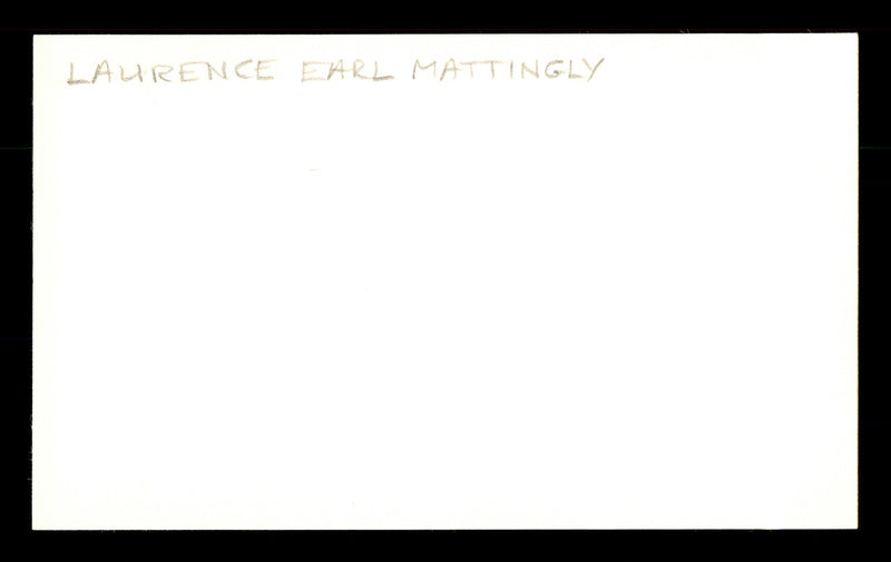 Earl Mattingly Autographed 3x5 Index Card Brooklyn Robins SKU #174189