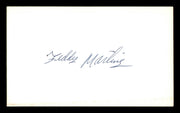 Ted Teddy Martinez Autographed 3x5 Index Card Los Angeles Dodgers SKU #174190