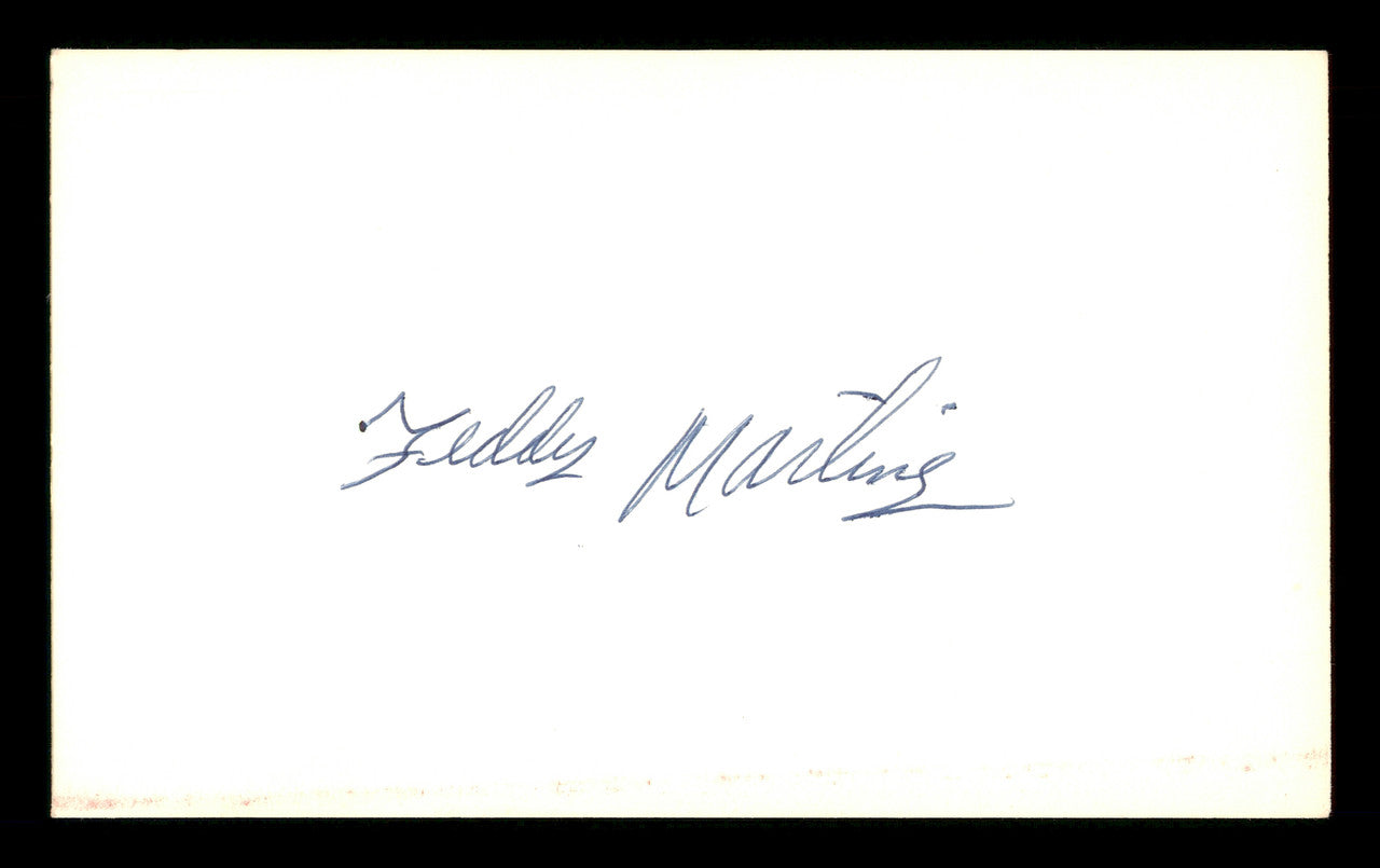 Ted Teddy Martinez Autographed 3x5 Index Card Los Angeles Dodgers SKU #174190