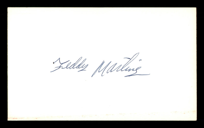 Ted Teddy Martinez Autographed 3x5 Index Card Los Angeles Dodgers SKU #174190