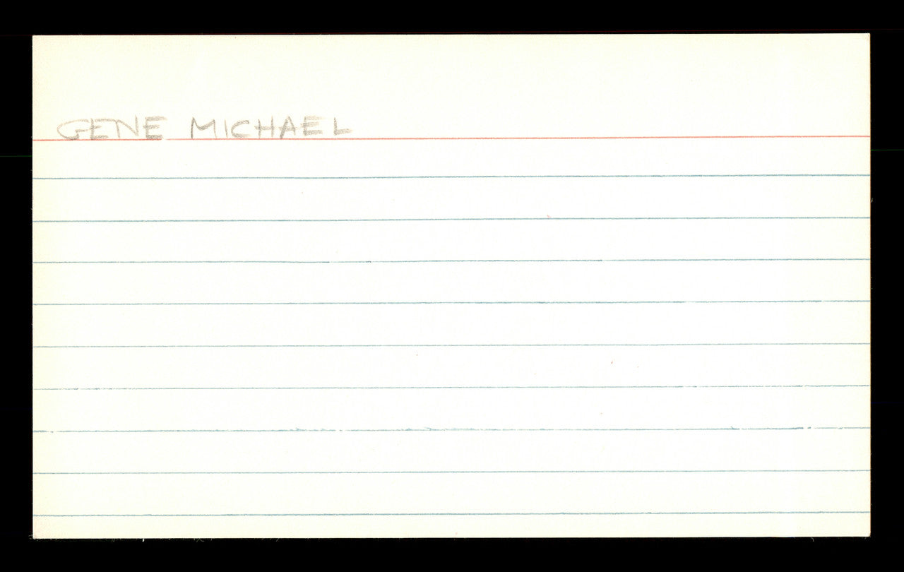 Gene Michael Autographed 3x5 Index Card New York Yankees SKU #174196