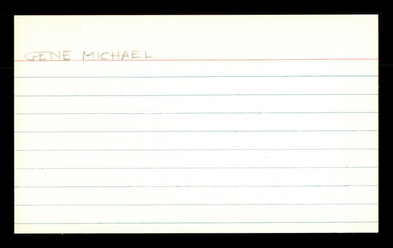 Gene Michael Autographed 3x5 Index Card New York Yankees SKU #174196