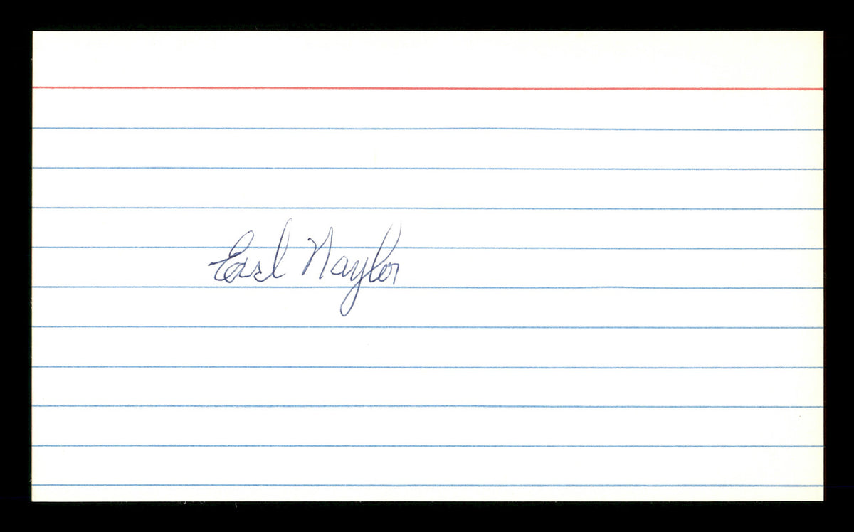 Earl Naylor Autographed 3x5 Index Card Philadelphia Phillies, Brooklyn Dodgers SKU #174209