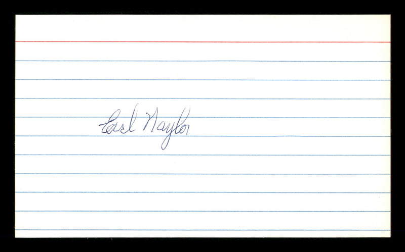 Earl Naylor Autographed 3x5 Index Card Philadelphia Phillies, Brooklyn Dodgers SKU #174209