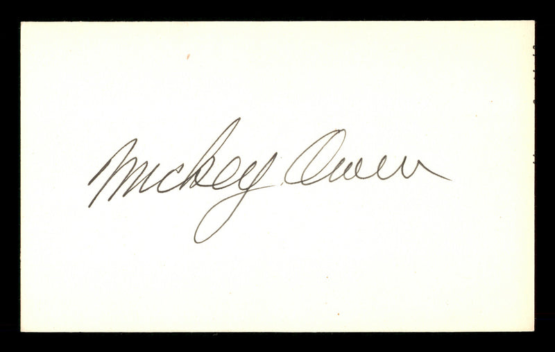 Mickey Owen Autographed 3x5 Index Card Brooklyn Dodgers SKU #174217