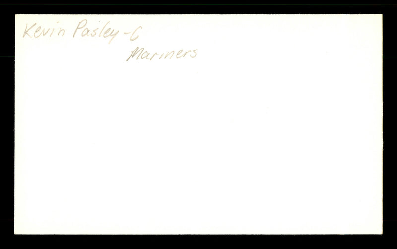 Kevin Pasley Autographed 3x5 Index Card Los Angeles Dodgers SKU #174223