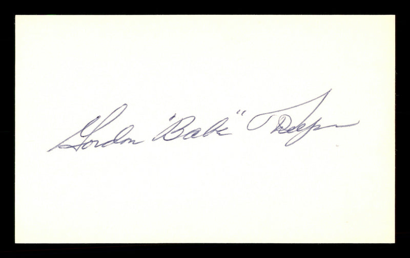 Gordon "Babe" Phelps Autographed 3x5 Index Card Brooklyn Dodgers SKU #174227
