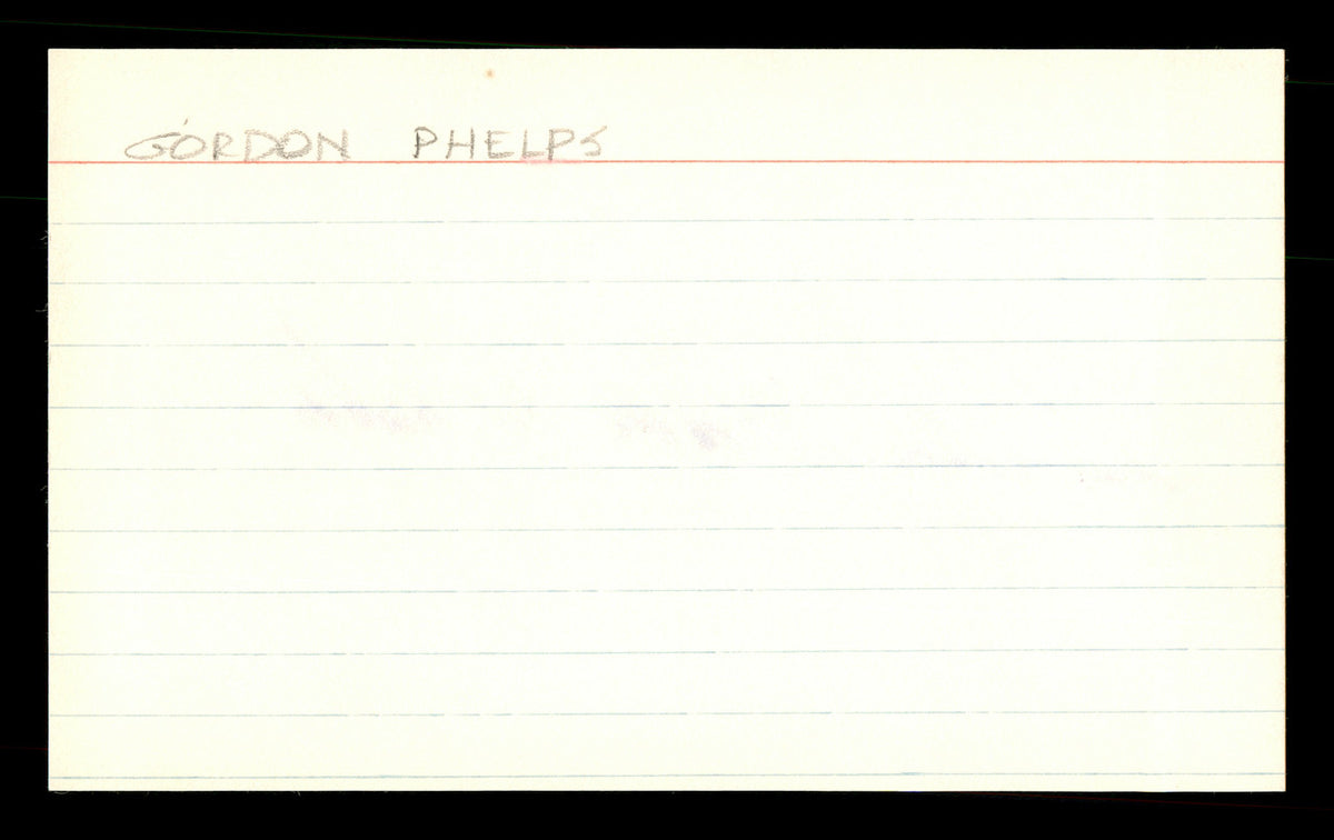 Gordon "Babe" Phelps Autographed 3x5 Index Card Brooklyn Dodgers SKU #174227
