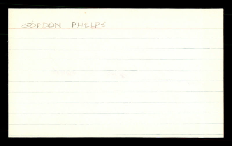 Gordon "Babe" Phelps Autographed 3x5 Index Card Brooklyn Dodgers SKU #174227