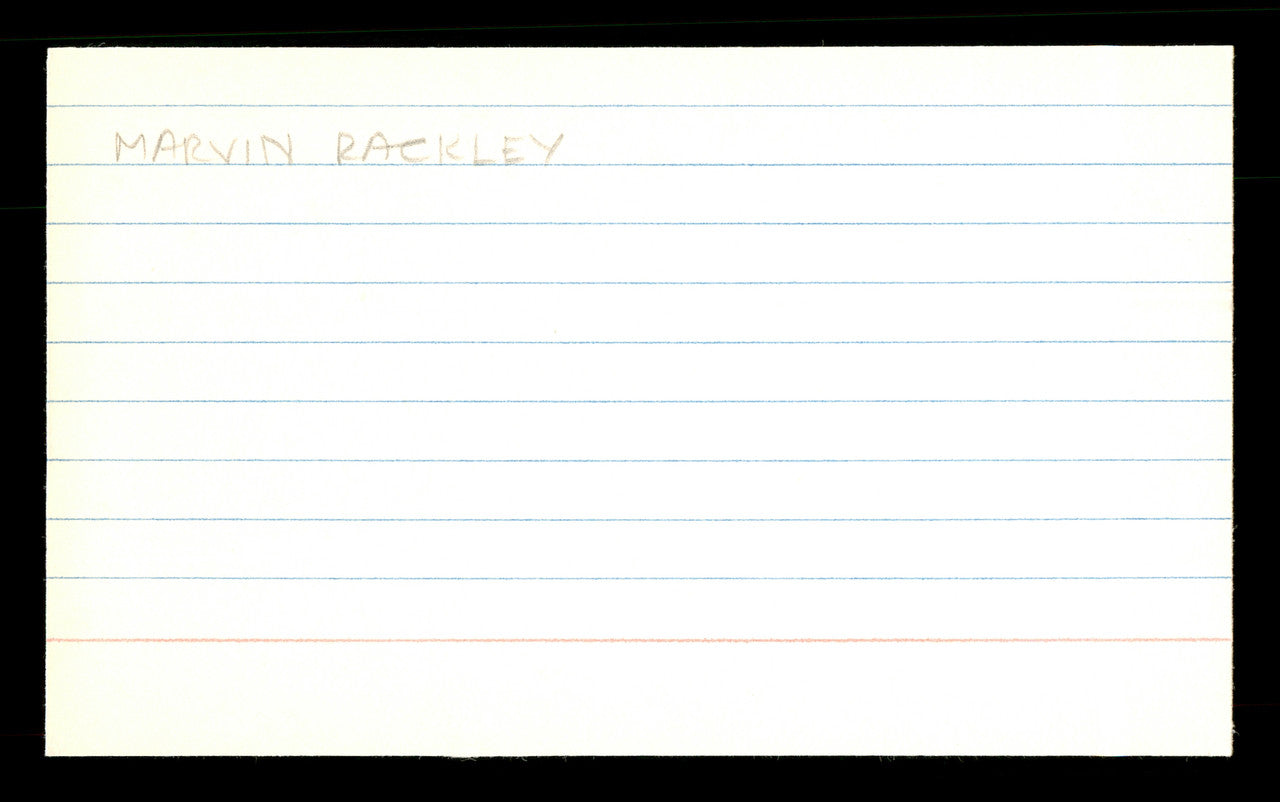 Marvin Rackley Autographed 3x5 Index Card Brooklyn Dodgers SKU #174229
