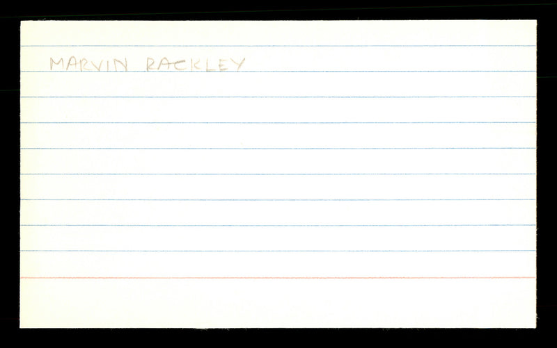 Marvin Rackley Autographed 3x5 Index Card Brooklyn Dodgers SKU #174229